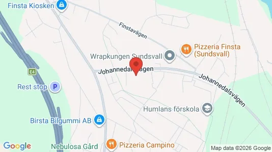 Lägenheter till salu i Sundsvall - kort over placeringen