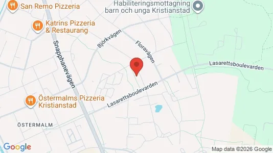 Lägenheter att hyra i Kristianstad - kort over placeringen