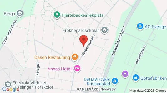Bostadsrätter till salu i Kristianstad - kort over placeringen