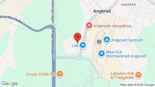 Lägenheter att hyra i Angered - kort over placeringen