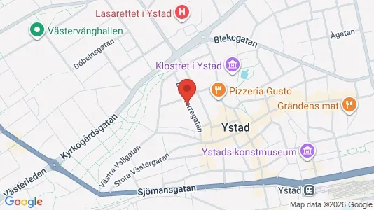 Lägenheter till salu i Ystad - kort over placeringen