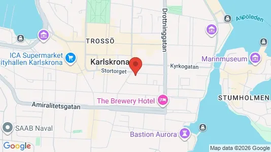 Bostadsrätter till salu i Karlskrona - kort over placeringen