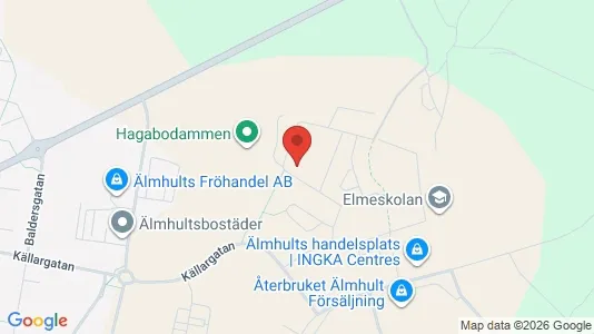 Bostadsrätter till salu i Älmhult - kort over placeringen