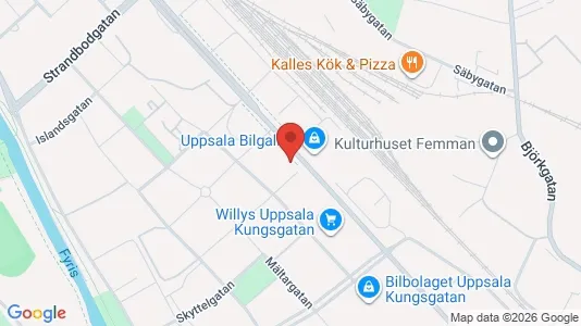 Bostadsrätter till salu i Uppsala - kort over placeringen