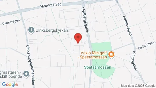 Bostadsrätter till salu i Växjö - kort over placeringen