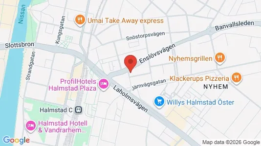 Lägenheter till salu i Halmstad - kort over placeringen