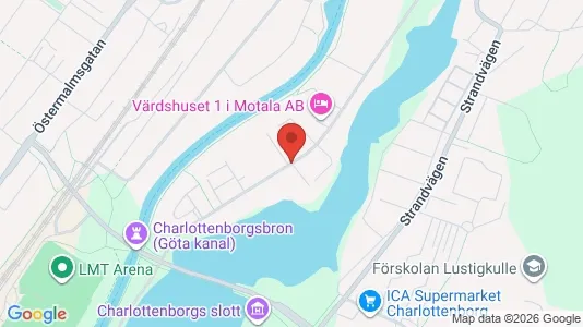 Lägenheter att hyra i Motala - kort over placeringen