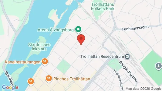 Lägenheter att hyra i Trollhättan - kort over placeringen