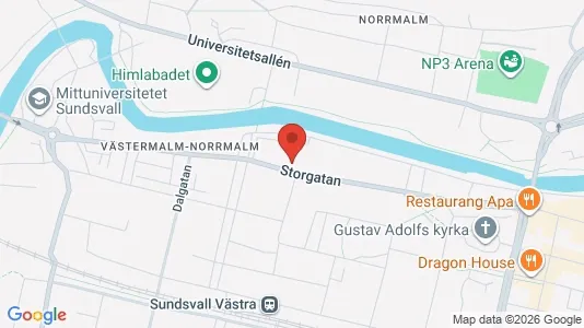 Lägenheter till salu i Sundsvall - kort over placeringen