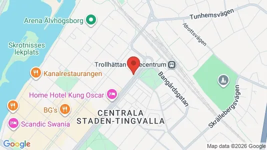 Lägenheter att hyra i Trollhättan - kort over placeringen