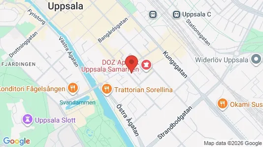Lägenheter till salu i Uppsala - kort over placeringen