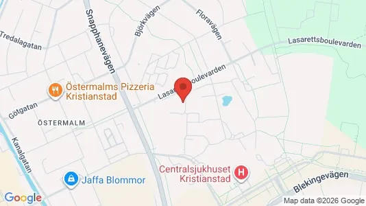 Lägenheter till salu i Kristianstad - kort over placeringen