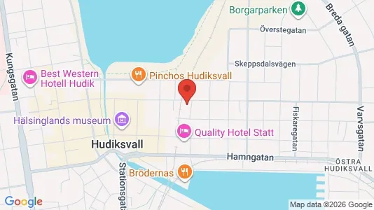 Lägenheter till salu i Hudiksvall - kort over placeringen