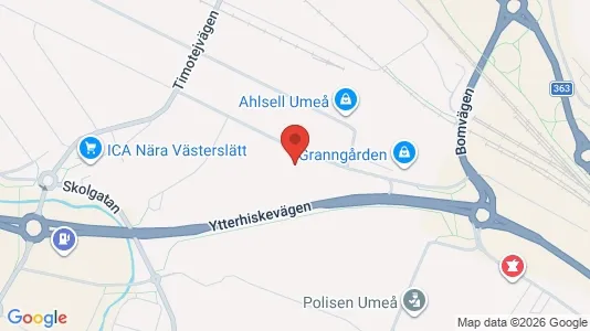 Lägenheter till salu i Umeå - kort over placeringen