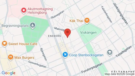Lägenheter till salu i Helsingborg - kort over placeringen