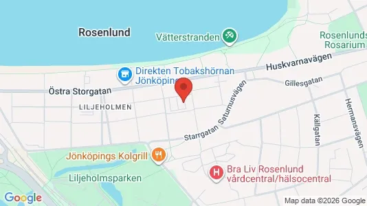 Bostadsrätter till salu i Jönköping - kort over placeringen
