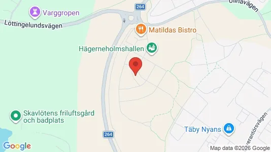 Bostadsrätter till salu i Täby - kort over placeringen