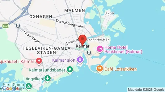 Lägenheter att hyra i Kalmar - kort over placeringen