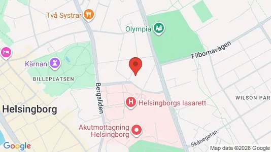 Bostadsrätter till salu i Helsingborg - kort over placeringen