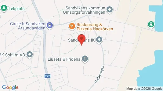 Bostadsrätter till salu i Sandviken - kort over placeringen