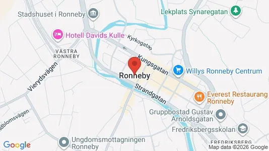 Lägenheter att hyra i Ronneby - kort over placeringen