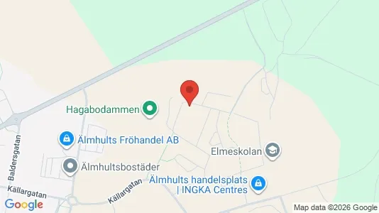 Lägenheter till salu i Älmhult - kort over placeringen