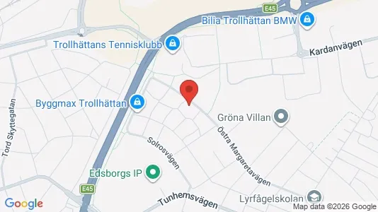 Lägenheter att hyra i Trollhättan - kort over placeringen