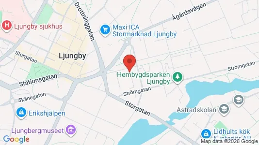 Bostadsrätter till salu i Ljungby - kort over placeringen