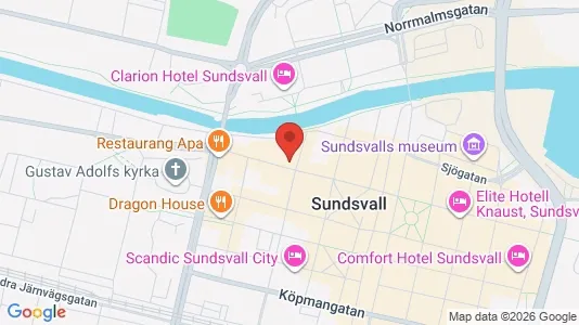 Lägenheter att hyra i Sundsvall - kort over placeringen