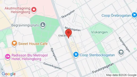 Lägenheter till salu i Helsingborg - kort over placeringen