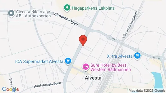 Bostadsrätter till salu i Alvesta - kort over placeringen