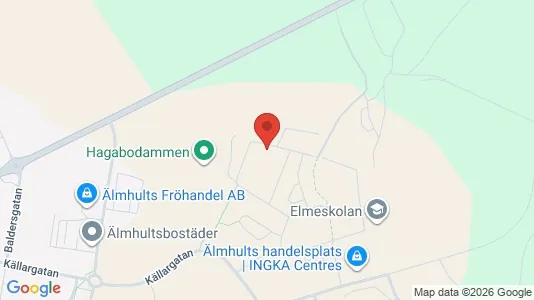 Lägenheter till salu i Älmhult - kort over placeringen