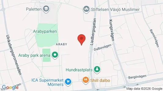 Lägenheter att hyra i Växjö - kort over placeringen