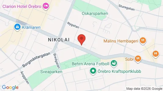 Lägenheter att hyra i Örebro - kort over placeringen