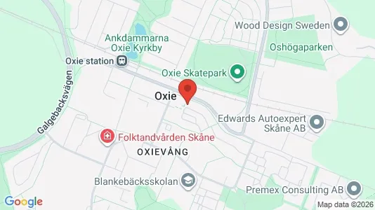 Bostadsrätter till salu i Oxie - kort over placeringen