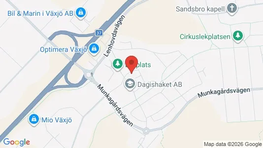 Lägenheter till salu i Växjö - kort over placeringen