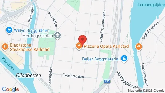 Bostadsrätter till salu i Karlstad - kort over placeringen