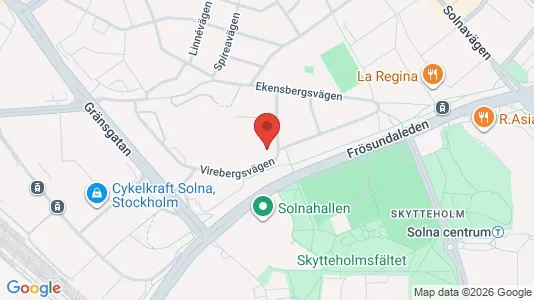 Lägenheter till salu i Solna - kort over placeringen