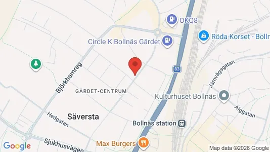 Bostadsrätter till salu i Bollnäs - kort over placeringen
