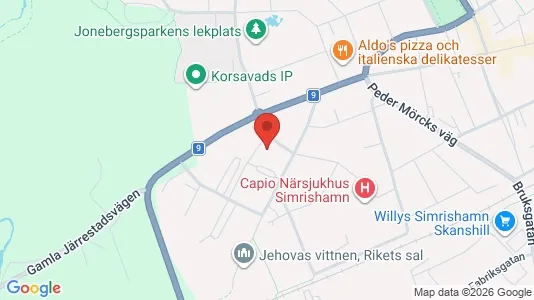 Bostadsrätter till salu i Simrishamn - kort over placeringen