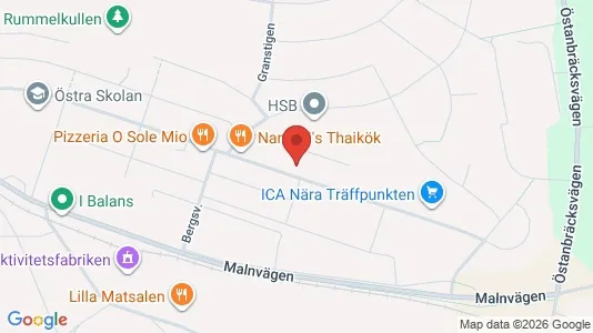 Bostadsrätter till salu i Hudiksvall - kort over placeringen