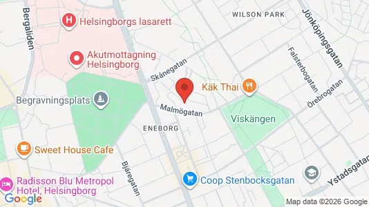 Lägenheter till salu i Helsingborg - kort over placeringen