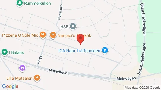 Bostadsrätter till salu i Hudiksvall - kort over placeringen