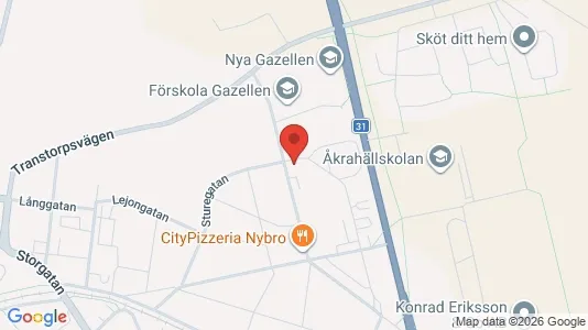 Bostadsrätter till salu i Nybro - kort over placeringen
