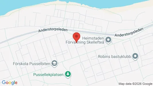 Lägenheter att hyra i Skellefteå - kort over placeringen