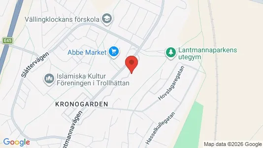 Lägenheter att hyra i Trollhättan - kort over placeringen