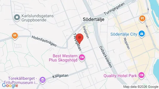 Bostadsrätter till salu i Södertälje - kort over placeringen
