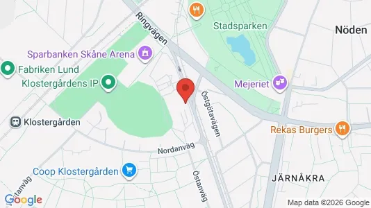 Bostadsrätter till salu i Lund - kort over placeringen