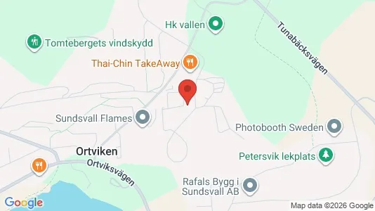 Bostadsrätter till salu i Sundsvall - kort over placeringen