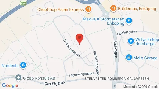 Bostadsrätter till salu i Enköping - kort over placeringen